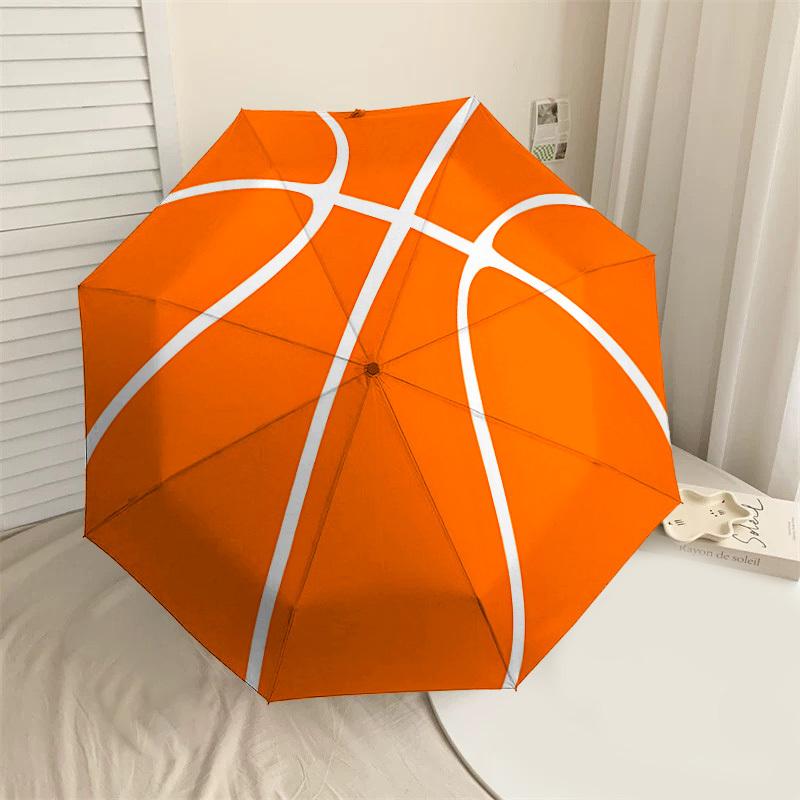 

1PC basketball Automatic Open/Close Umbrella with Windproof, 8-Rib Sturdy Canopy, Durable Ribs, Fashionable Design1287A