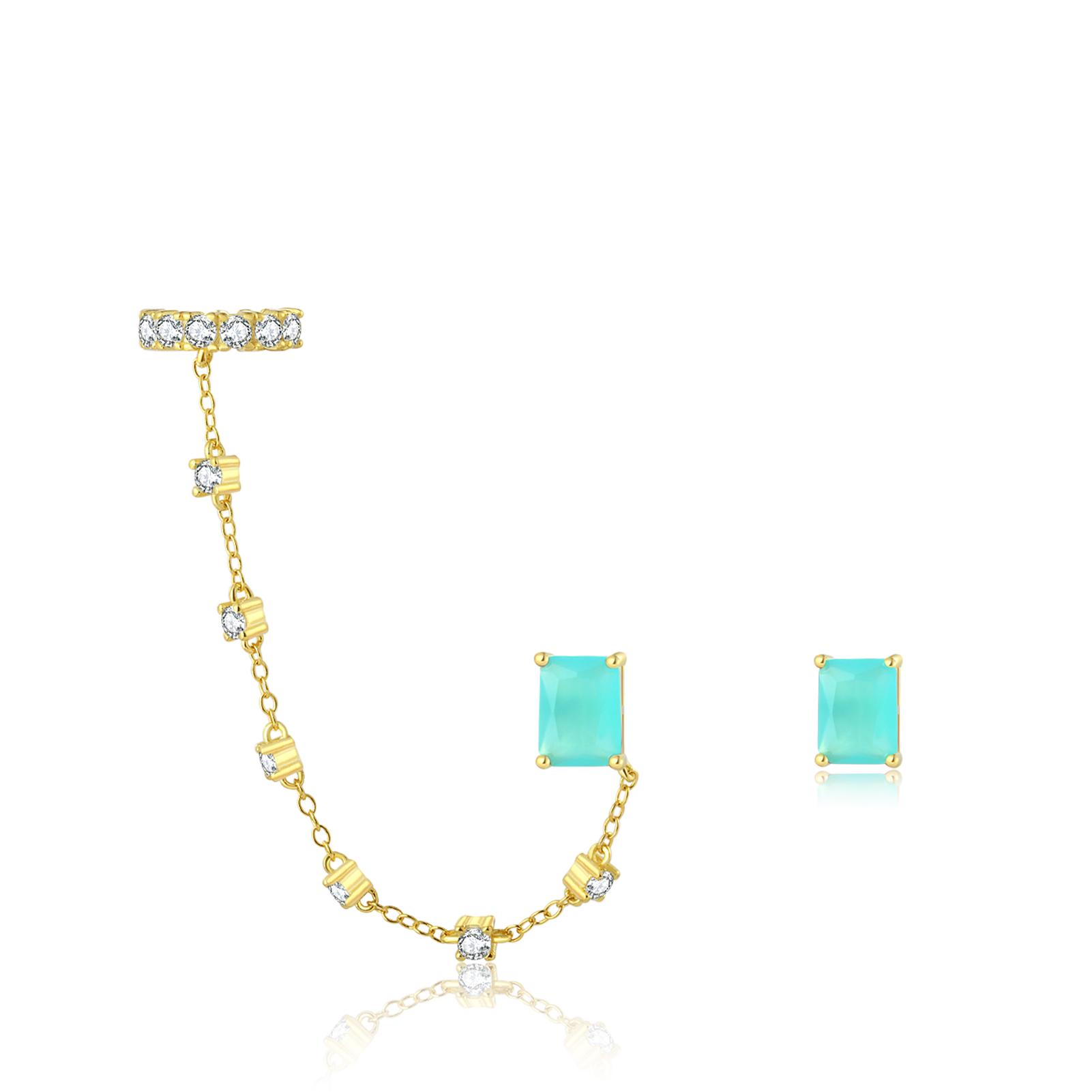 

ANDYWEN 925 Sterling Silver 2022 Big CZ Tourmaline Stud Довгі сережки-ланцюжки Довгі CZ Drop Розкішні ювелірні вироби Gif M