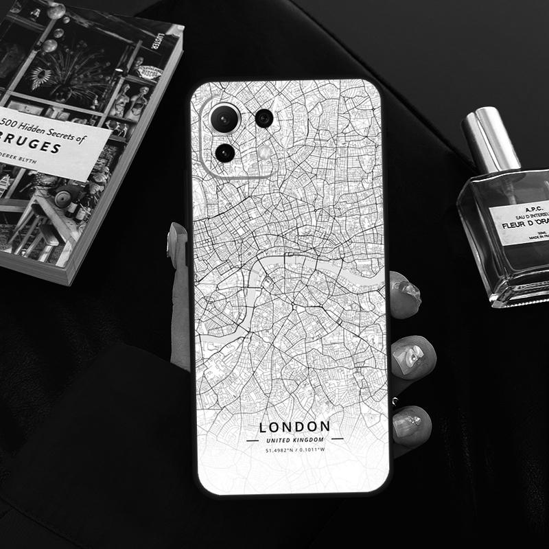 

London Country Sketch City Map Case For Xiaomi 15 14 13 Ultra 11T 12T 13T 14T Pro POCO X7 Pro X3 X5 X6 F5 F6 M6 Pro Cover Xiaomi 15