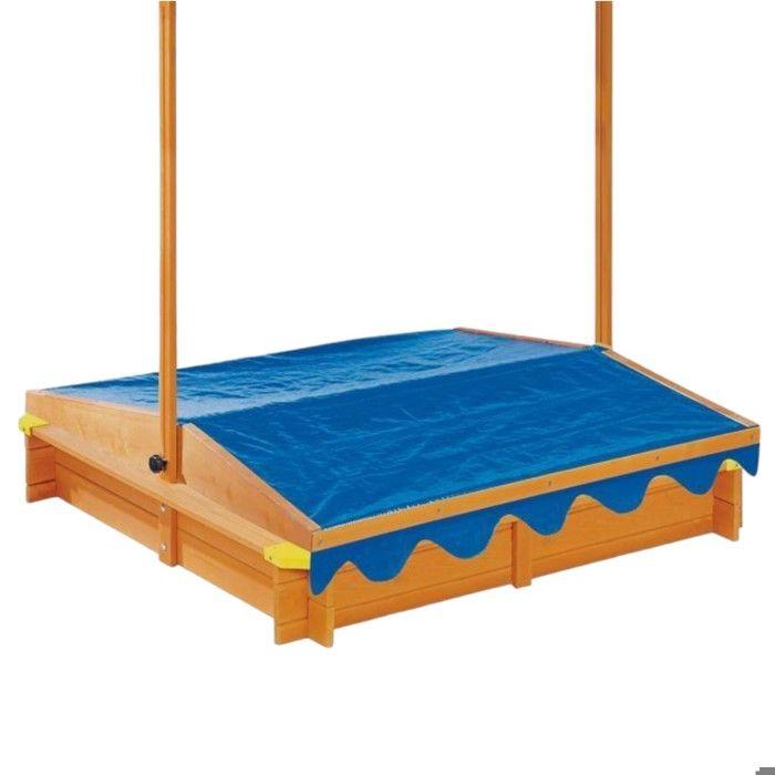 Sandpit - GINGER HOME Children's Sandpit - 360° Adjustable Canopy - UV Protection 30 - Solid Pine Wood