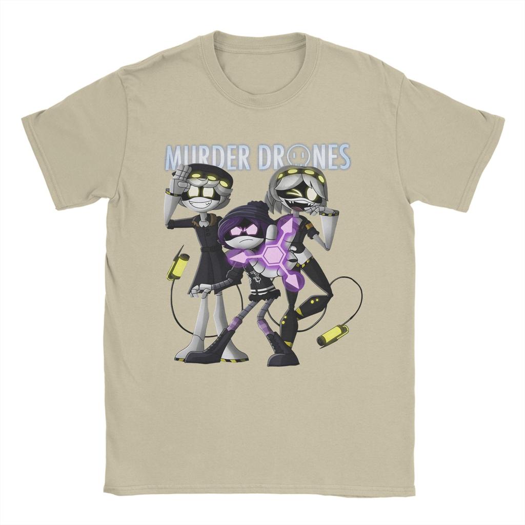 Murder Drones N and Uzi TShirts for Men  Vintage Pure Cotton Tee Shirt Round Collar Short Sleeve T Shirt Big Size Clothing