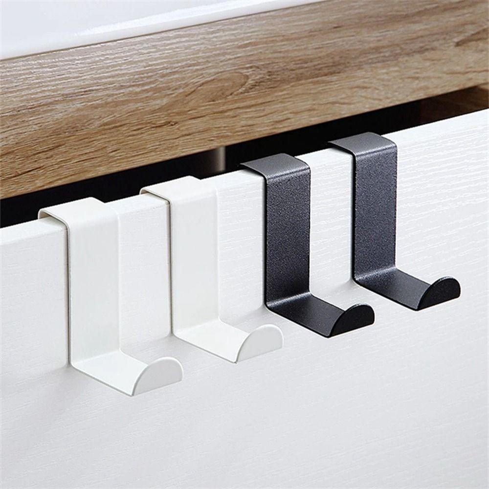 Punch-Free For Kitchen Bathroom Door Rear Organizer Storage Rack Clothes Hanger Hook Key Hook
