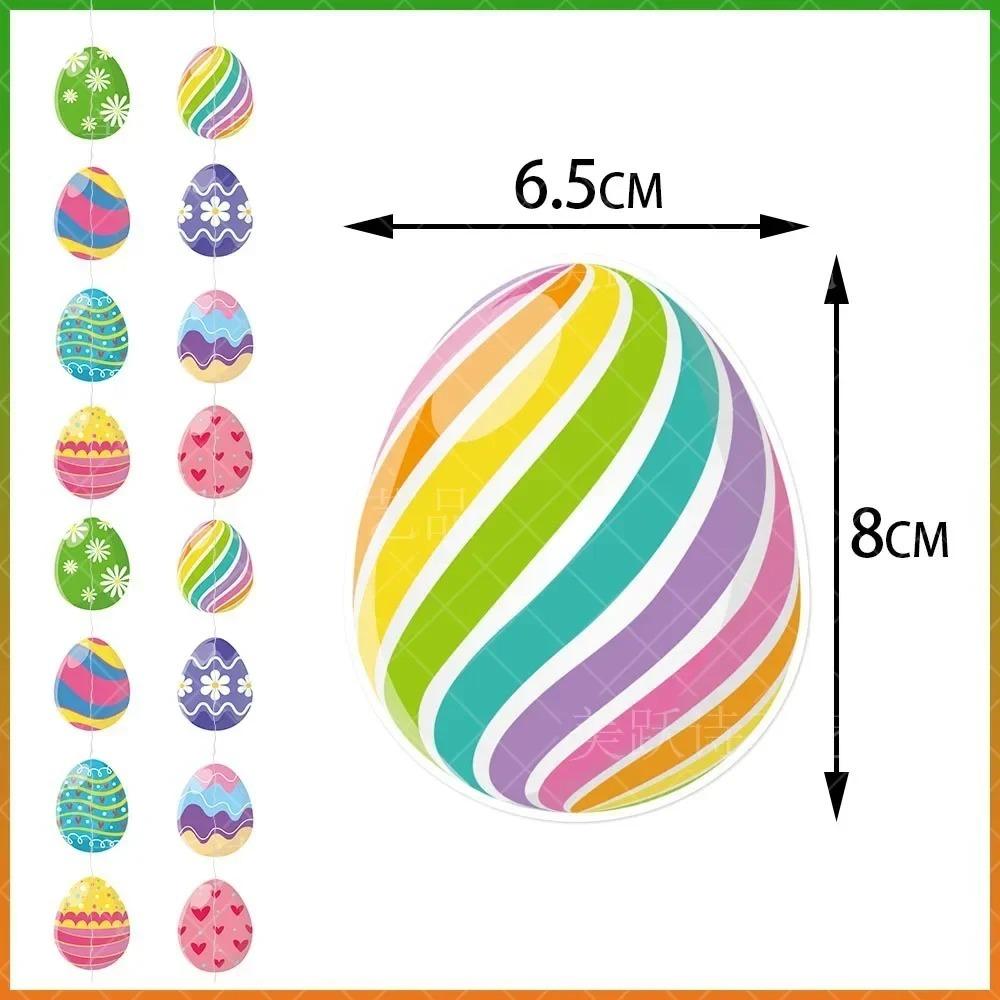2026 Colored Egg Easter Eggs Pendant Paper Happy Easter Party Colorful Eggs Pendant DIY Hangings Pendant Kids