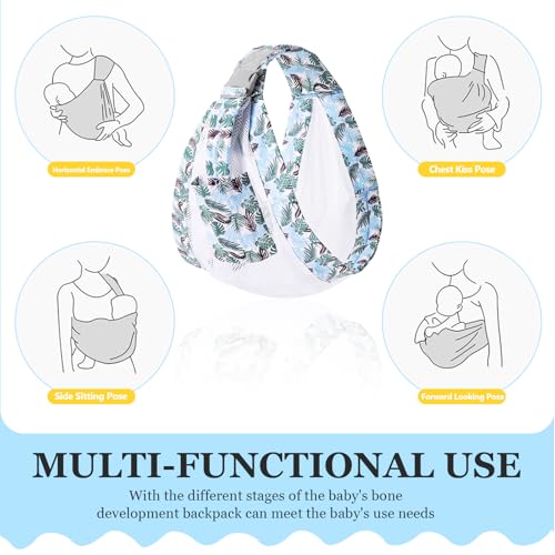 Multifunctional Baby Wrap Carrier for Newborns 0-36 Months, Adjustable Breathable Cotton Sling, Front Carry, Holds Up to 20 kg