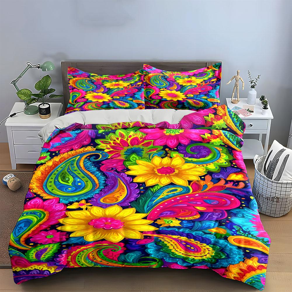 Paisley and Floral Pattern. Bedding Sets Duvet Cover Sets Duvet Covers Pillowcases(1 * Duvet Cover 2 * Pillowcases Without Duvet Insert)