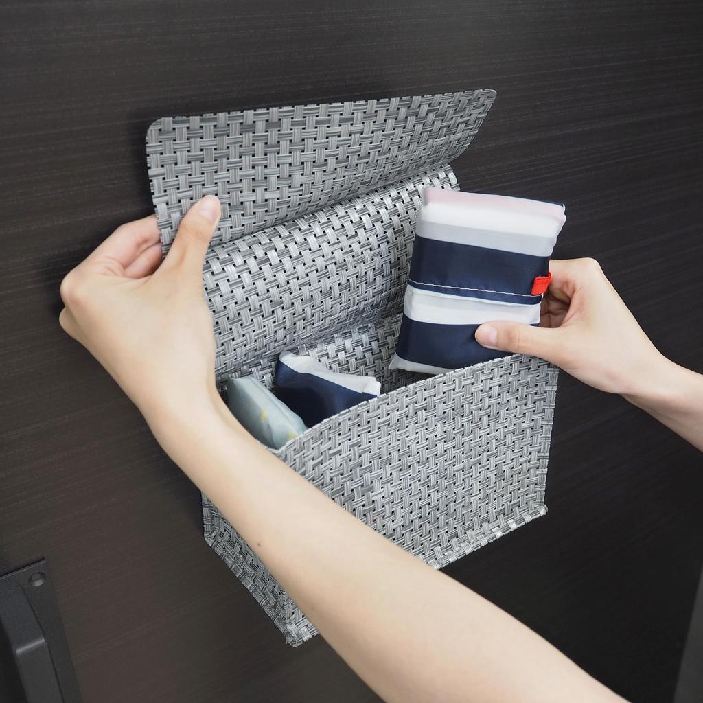 Towa Sangyo F Magnetic Lid Storage Box for Entryway Floating Storage Weight Small Item Box with Mesh Entryway Door 85772 Multi-Purpose Storage, Box,