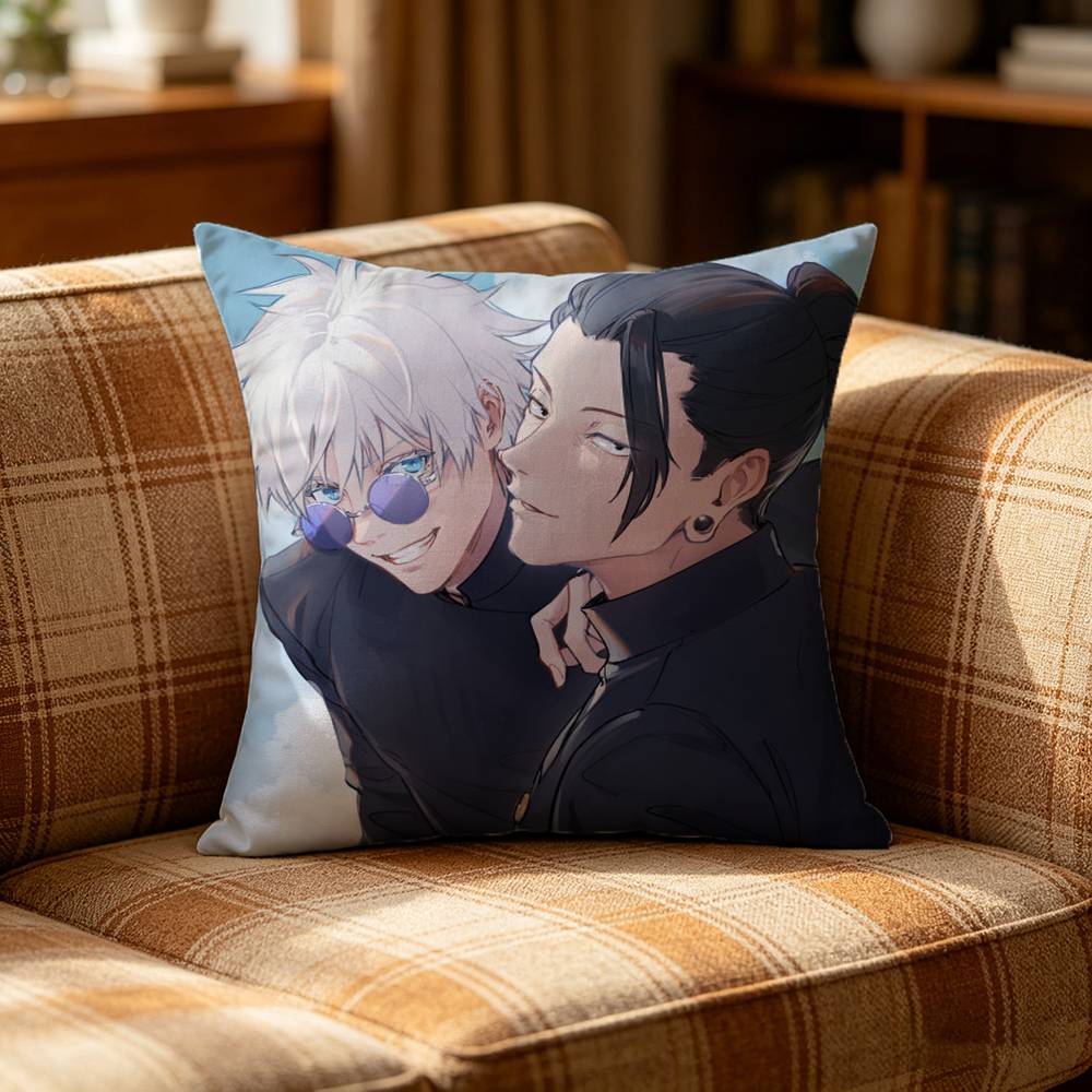 Satoru Gojo And Suguru Geto Pillow Case Pattern Printed Pillowcase For Living Room Sofa Cushion Cover