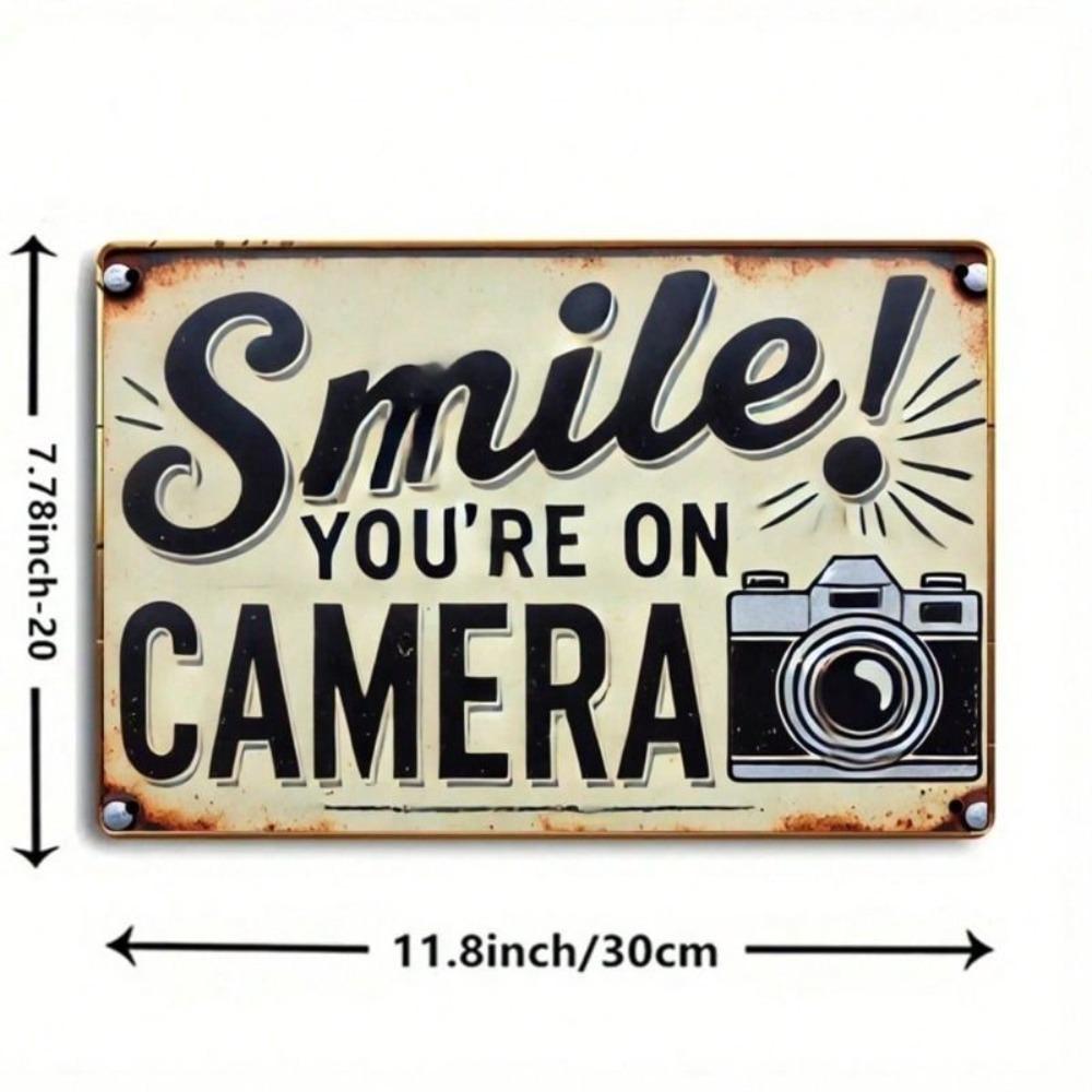 Vintage Metal Sign Smile You Are In Frame 20x30cm Home Office Decor