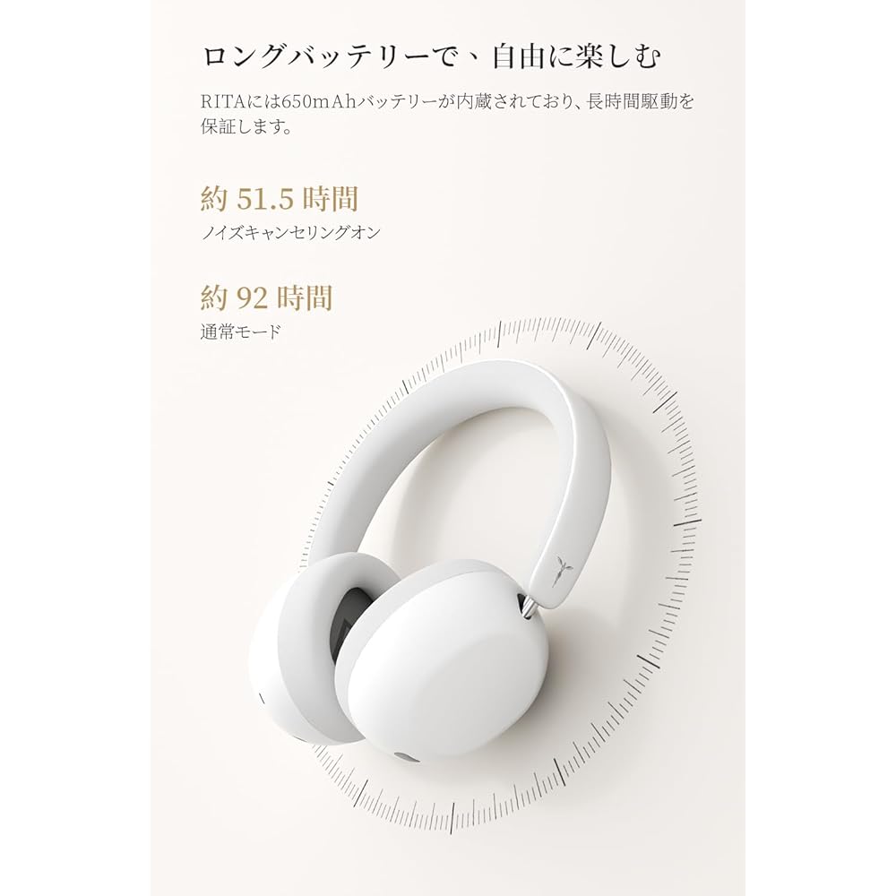 TANCHJIM RITA Bluetooth Headphones Active Noise Cancelling Dual Device Connection Over-Ear 92 Hour Battery Life