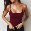Women Vest Sling Pure Color Slim Fit Spaghetti Straps Camisole Summer Versatile Layering Vest
