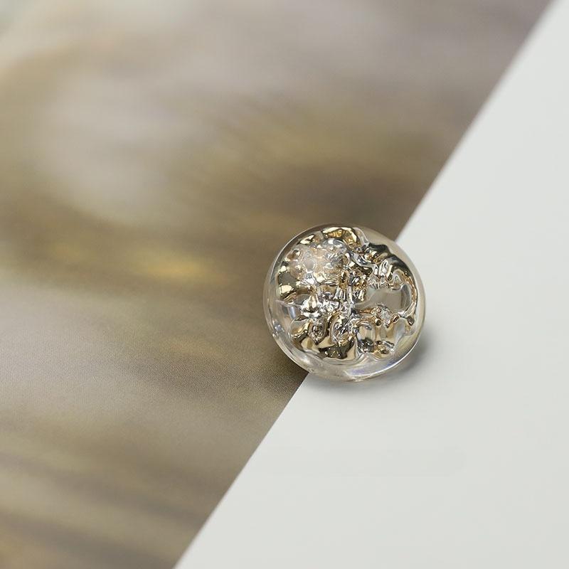 5pcs Creative Magma Pattern Buttons Luxurious Transparent Resin Shank Buttons Apparel Accessories