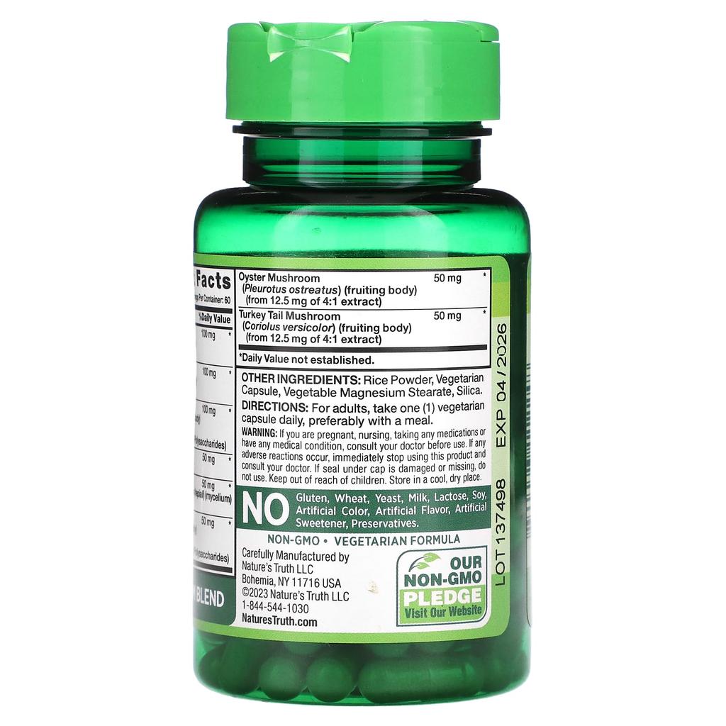 Nature'S Truth, Super 6 Mushroom Complex, Rapid Release Capsules, 60