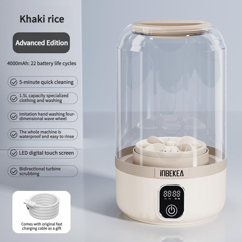 2025 wireless mini digital washing machine, rechargeable portable intelligent small underwear and sock specific washing cup 1.5L