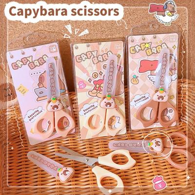 Tijeras Hechas a Mano DIY Seguridad Tijeras para Niños Tijeras Capibara Papelería Material Escolar