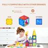 SucceBuy 56PCS Magnetic Tiles Magnet Building Blocks with 4 Dinosaurs Construction Stacking Stem Educational Toys for Kids