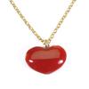 Sansui Blood Red Coral Pendant Undyed Necklace, Heart,