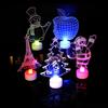 Colorful Christmas Ornaments Snowman Santa-claus Christmas Tree Led Decorative Lights Party Supplies