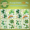 8PCS/ Set PVC Shamrocks Window Stickers Waterproof Static Cling for Window Glass Door Mirror St Patricks Day Decoration Sticker