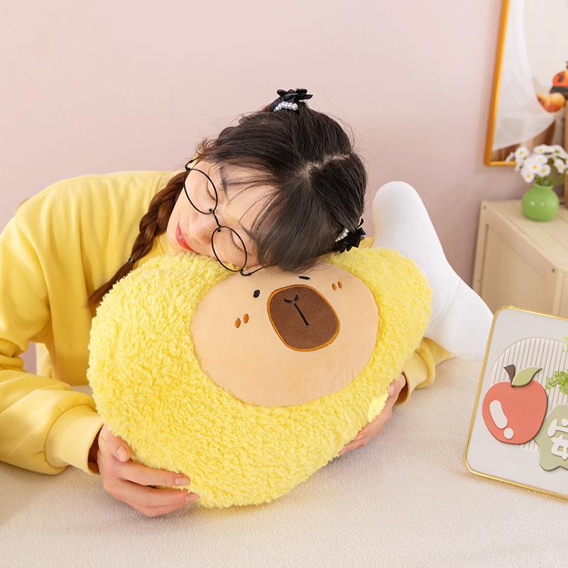 New Kapibara fried chicken thighs plush toy cute capybara throw pillow girl children's birthday gift