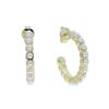 Factory Price White Pearl Half Hoop Stud Earring for Women Gold Filled Beads Setting Pearl Party Wedding Jewelry