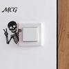 Samolepka na vypínač Funny Skeleton, Vodotěsné samolepky na světlo, Samolepicí rodinné DIY dekorace Umělecké samolepky Dekor, Odnímatelné samolepky do ložnice