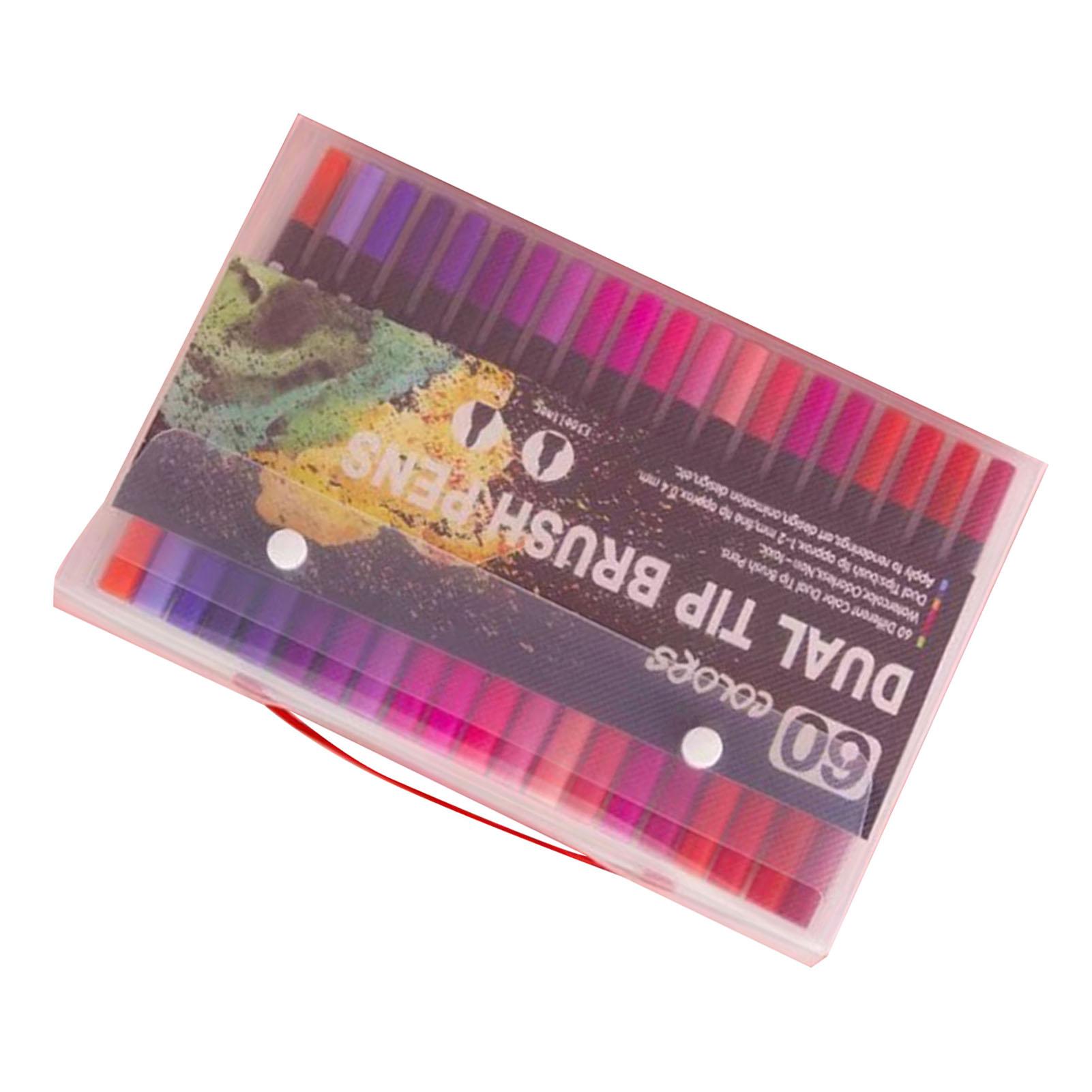 

60Pcs Graffiti Markers Safe Double Headed Assorted Colors Water Based Ink Paint Markers for Comic Calligraphy DIY