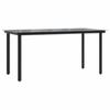 7 Piece Outdoor Dining Set Brown Poly Rattan Table with Glass Top