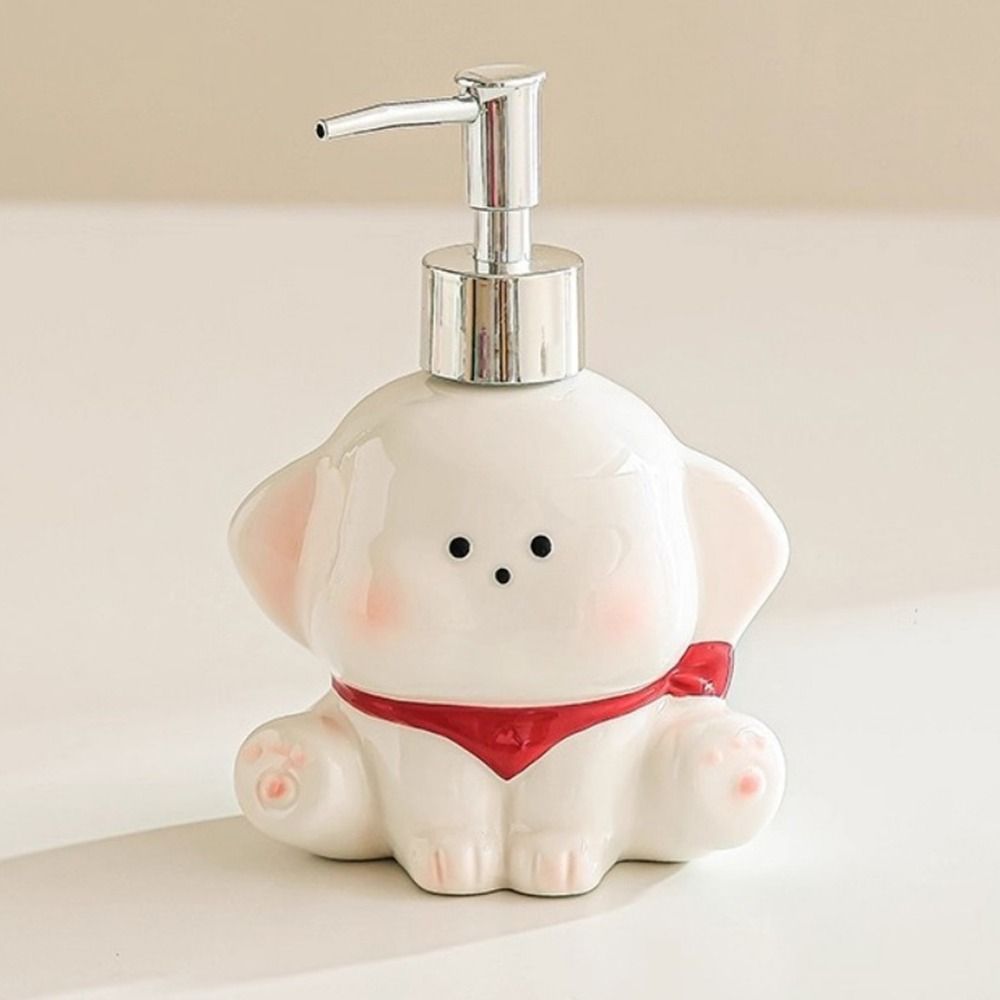 Dog Shape Liquid Soap Dispenser Ceramic Shampoo Bottle Shower Gel Separate Bottles  Kitchen