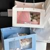 Luxury Blue Pink White Shower Gift Box Moon Cake Fresh Flower Fresh Flower Arrangement Box Multi-Functional Packaging Box