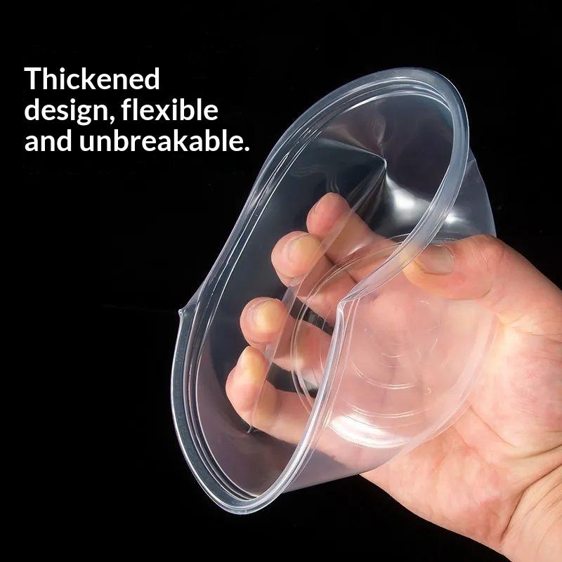 50 Pcs Disposable Transparent Heavy Duty Plastic Bowls For Ice Cream Dessert Fruit Salad Picnic Wedding Party Food Container