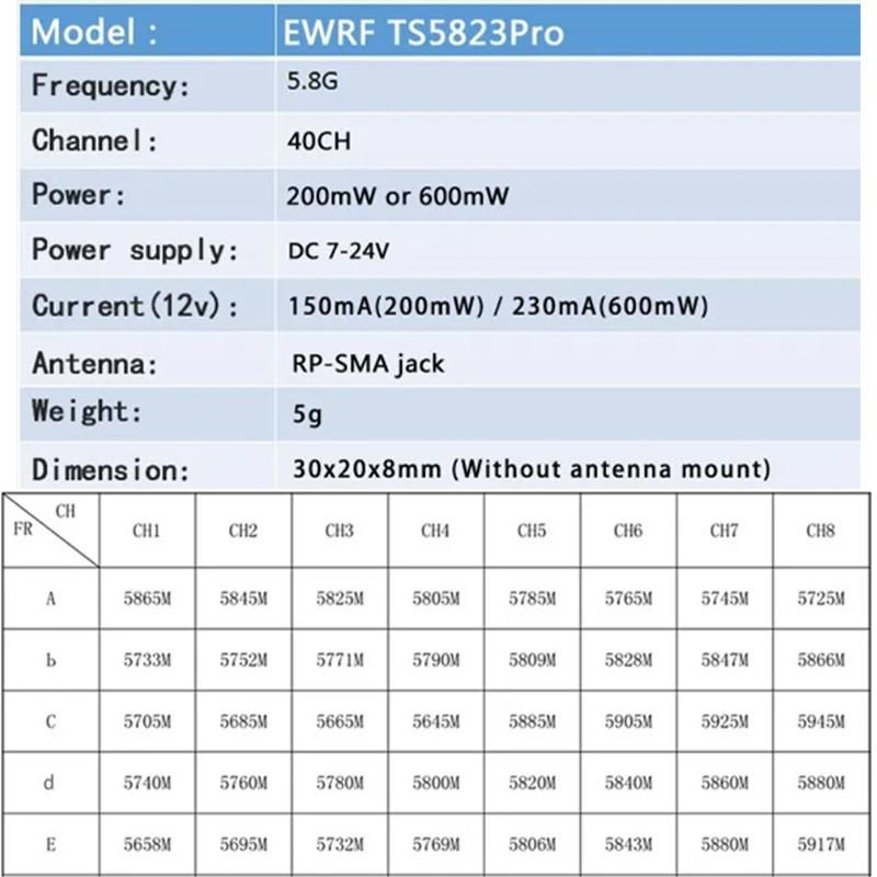 FPV Set TS5823Pro 200mW/600mW Video 5.8GHz 40CH Transmitter and Cmos 1/3 1800TVL Mini FPV Camera 2.1mm For RC Racing Drone Model