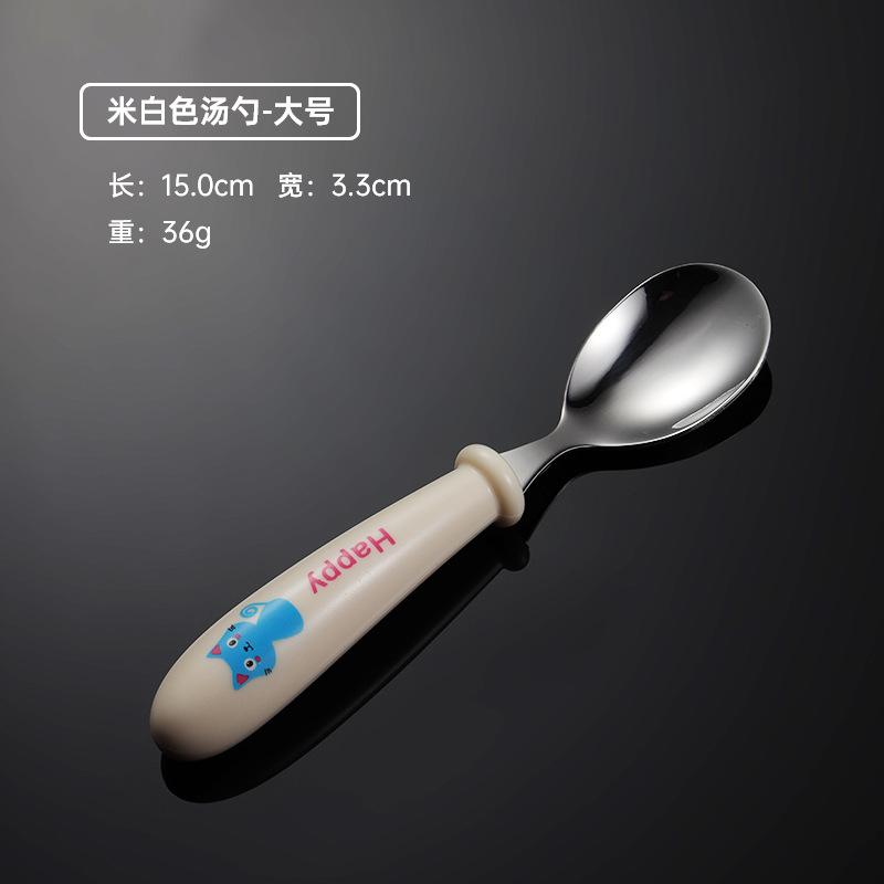 304 stainless steel children's fork and spoon portable tableware blue cat cute baby pattern small gift western food