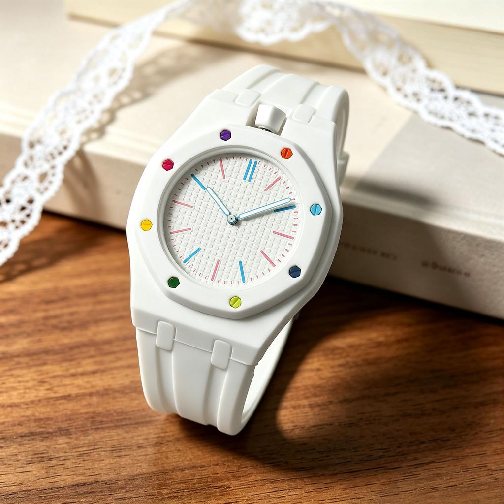 Orologio al Quarzo Unisex con Cinturino Colorato in Silicone per Donna Uomo Moda da Polso