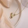 Gold Plated Balloon 26 Letter Necklaces Smooth Stainless Steel Bubble Initial Pendant Chunky Women Personality Chain Jewelry