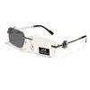 New trimmed frameless flat light trendy box anti-blue light glasses discoloration advanced sense no degree goggles