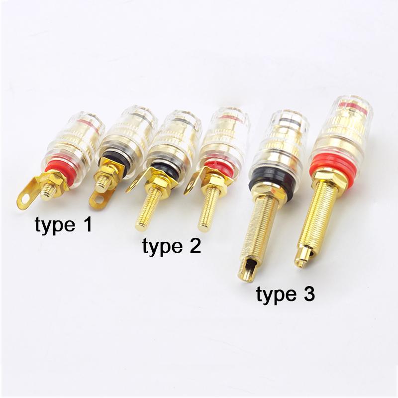 4MM 1pair Red+black Banana Plug Socket Jack Connector Thread Medium Amplifier Speaker Terminal Binding Post Audio