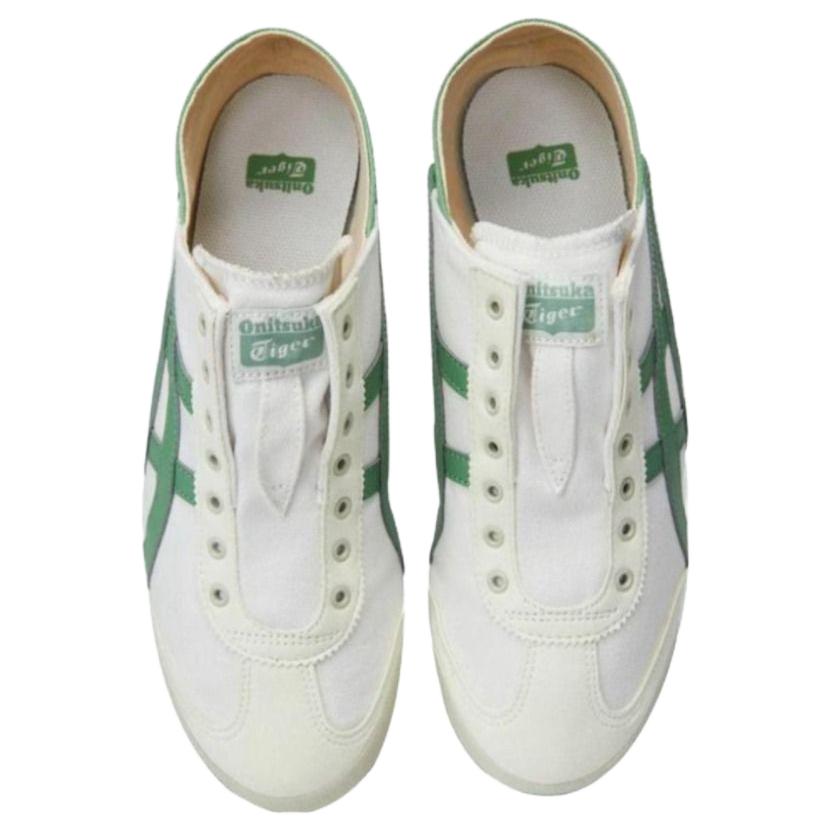 Nuevas Zapatillas Casuales de Caña Baja Antideslizantes Resistentes al Desgaste Onitsuka Tiger MEXICO 66 Unisex Blanco Verde 1183C075-103
