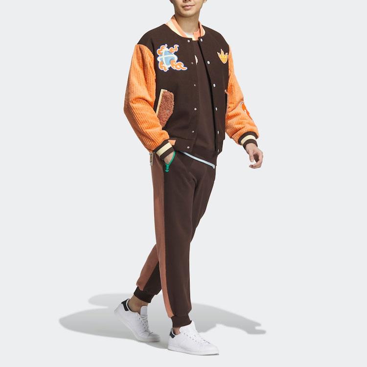 Adidas Originals X Melting Sadness Trefoil Chinese New Year Edition Cartoon Rabbit Applique Single-Breasted Baseball Jacket Unisex Outerwear HY7247