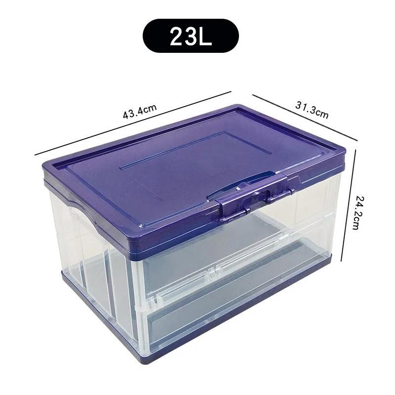 SAglorb 4 Pack Closet Organizers and Storage, 8.4 Gal Storage Bins with Lids, Plastic Foldable Box Collapsible Storage Bins,