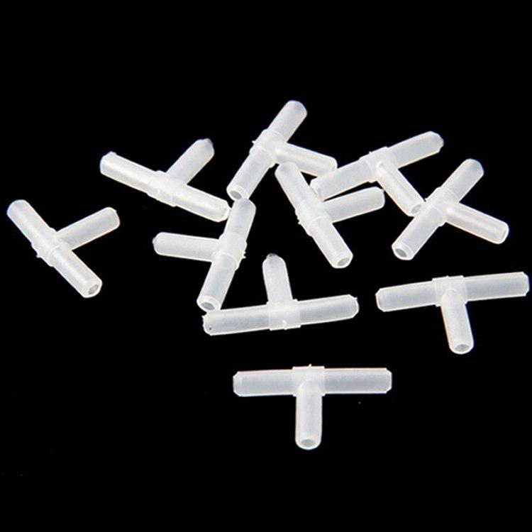 HOT! 10pcs Plastic Aquarium Air Tee Joints T 3 Ways Joints T-junction Fish Tank Air Pump Line Tubing Pipeline Connectors