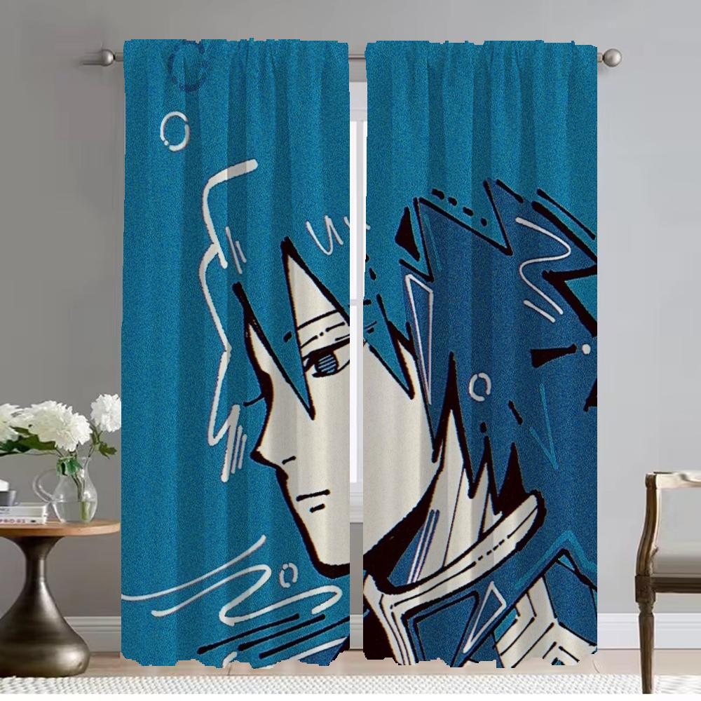 Pogromca Demonów Zasłony Antykomarowe do Salonu Zasłona Zaciemniająca Dekoracja Halloween Zasłony Dzielące 2 Sztuki Odcienie