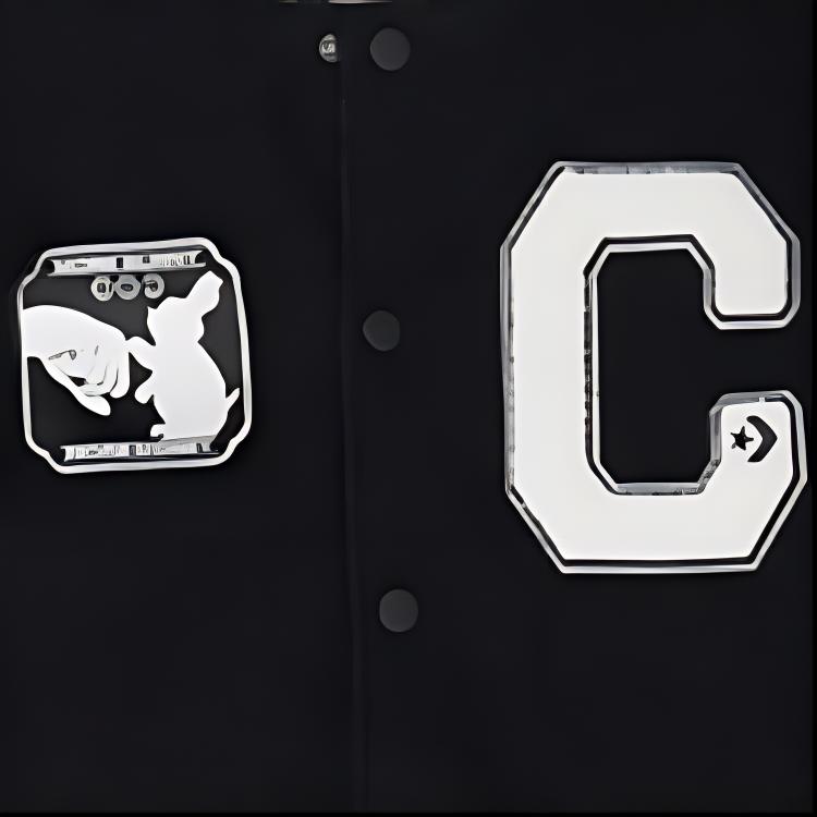 Converse CNY Baseball Jerseys Men's Black Baseball Collar Moderate Straight Fit 10025502-A02