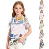 Girls' School Uniform Printed T-Shirt for Back To School Casual Wear