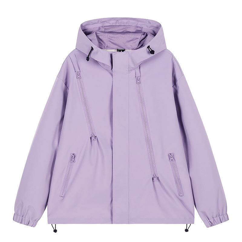 Teenagers Spring and Autumn Thin Jacket Men Casual Couple Loose Hooded Windbreaker Jacket Men Windbreaker Mountaineering Suit