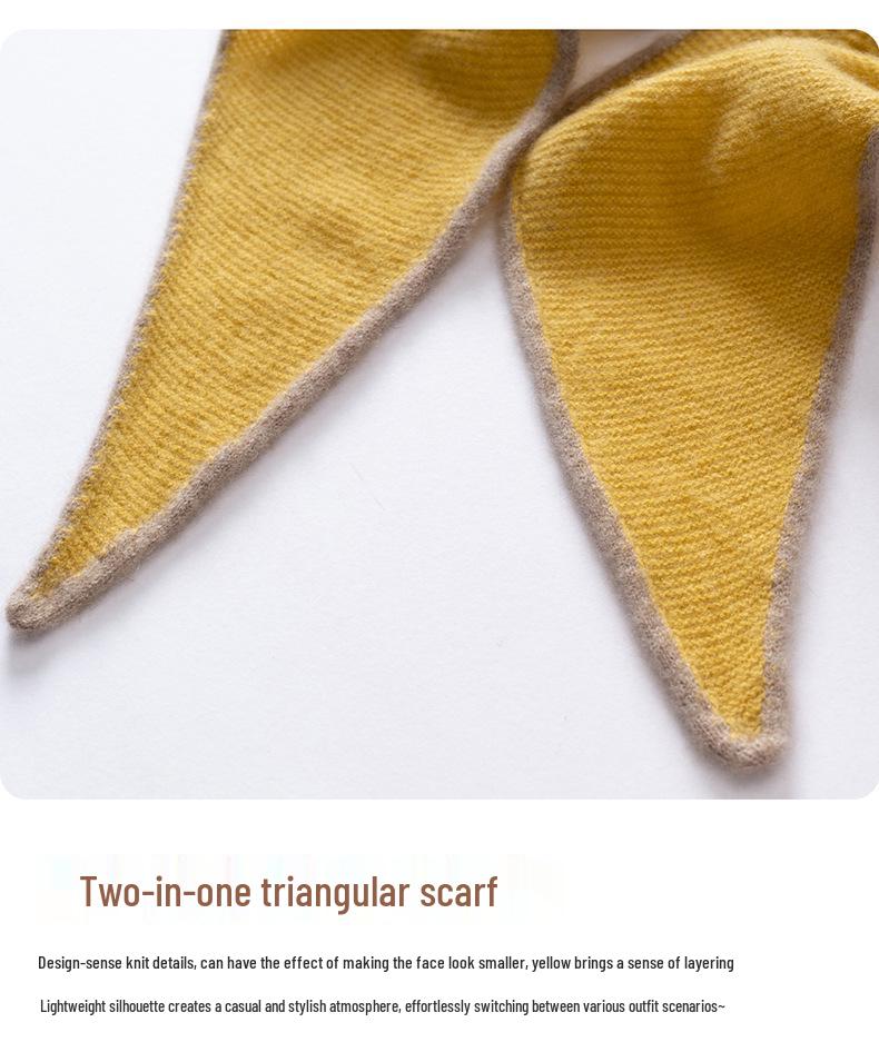 Women's 100% Pure Cashmere Color Block Scarf - Warm Autumn/Winter Knit Neck Protector