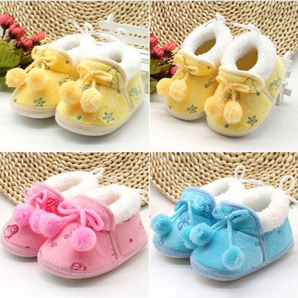 

Toddler Infant Soft Soled First Walkers Bowknot Baby Shoes Winter Boots M синій