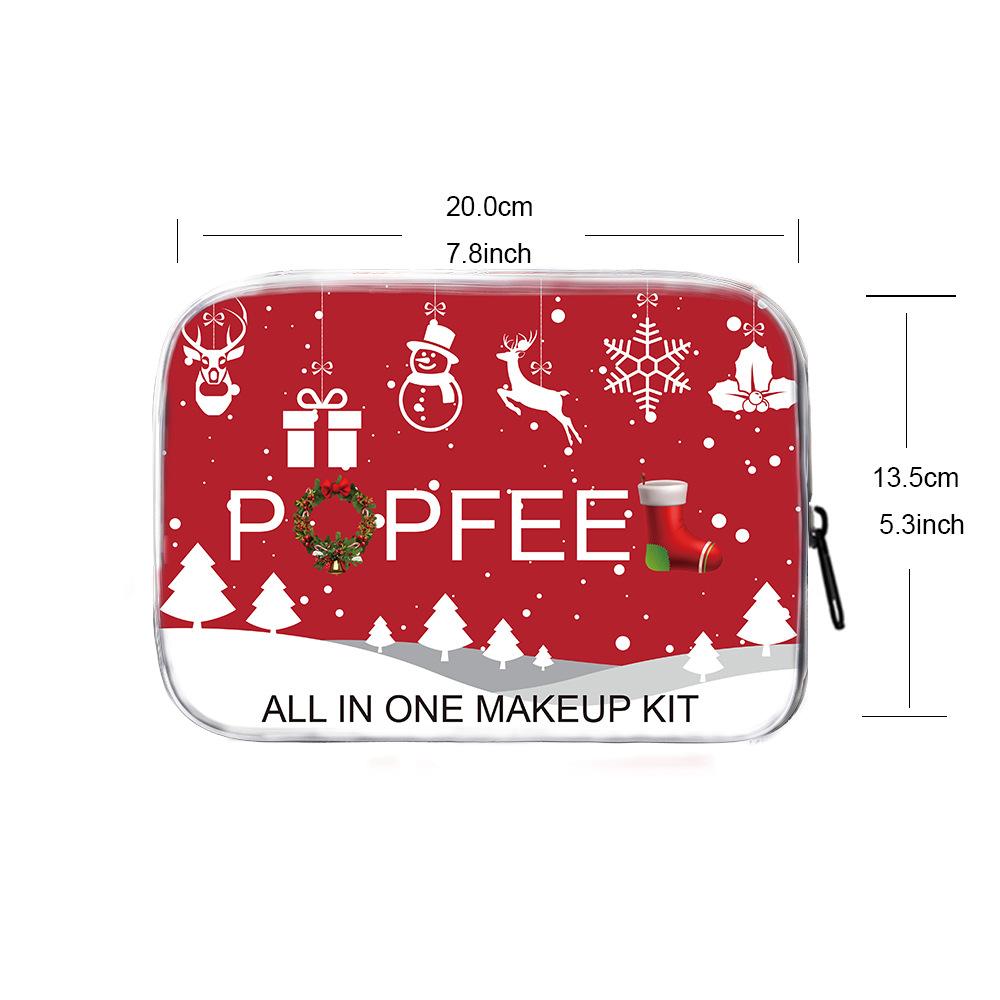 Popfeel All-in-One Make-up-Set Professionelles Full-Face Kosmetikset mit Feiertags-Blechdose Lidschatten Lippenstift Foundation Feiertagsgeschenk für Frauen