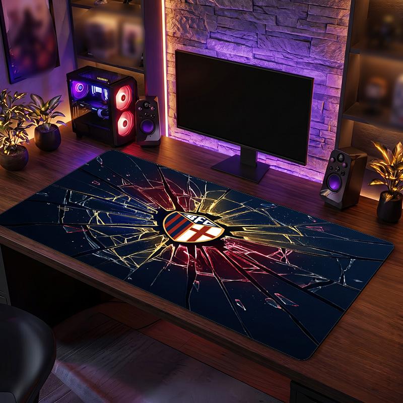 Bologna FC Theme Pattern Mouse Pad, Soccer Logo Design XXL Gaming Desk Mat Non-Slip Computer Mouse Pad