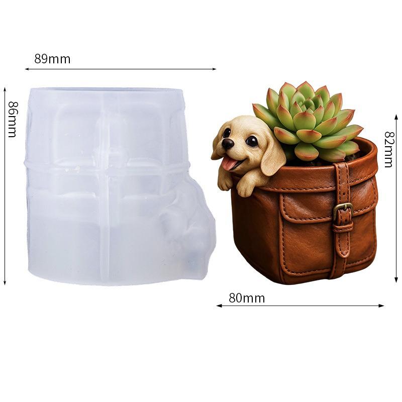 

Dog Bag Flower Pot Silicone Molds DIY Succulent Plant Flowerpot Vases Mold Concrete Gypsum Candle Cup Resin Pen Holders Mould белый
