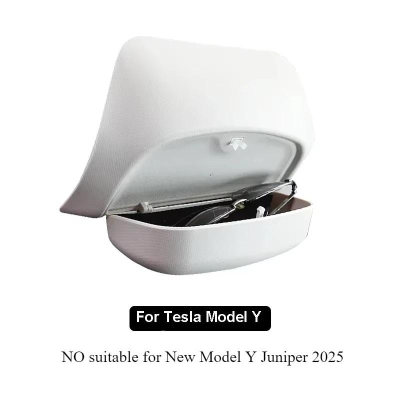 Pudełko na okulary samochodowe do Tesli Model 3 Y 3+ Highland 2024 Oryginalny Design Klips do daszka przeciwsłonecznego Przechowywanie kart Akcesoria wewnętrzne